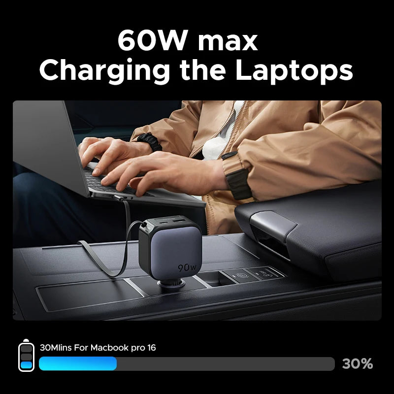UGREEN Retractable USB-C Car Charger source-backed product image