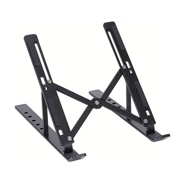 Six-level folding laptop stand, black