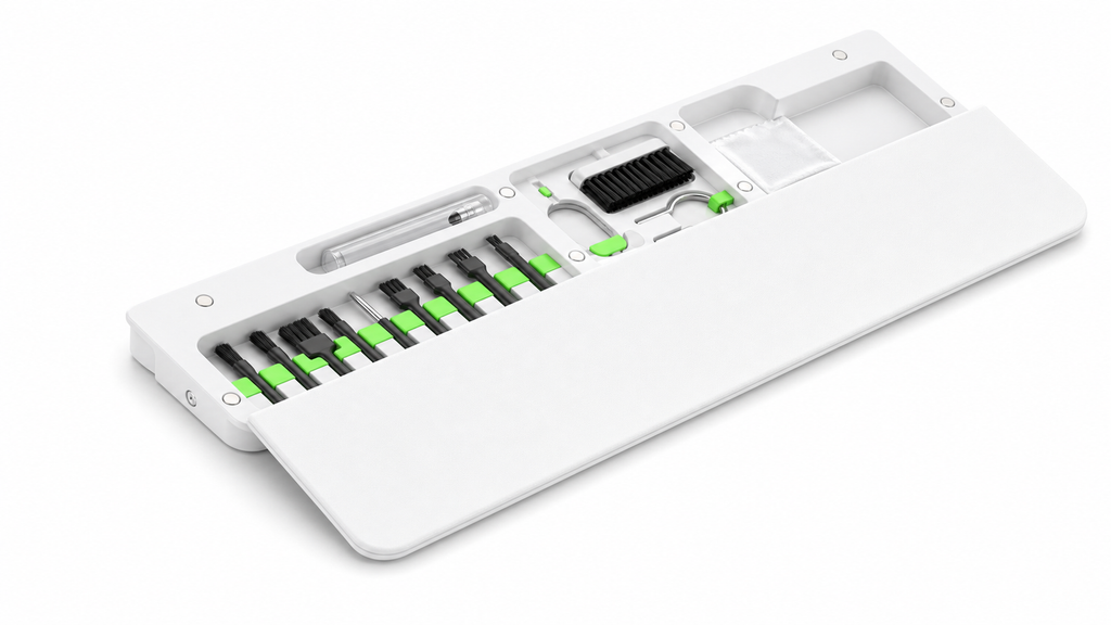 CleanKit 22-in-1 Device Cleaning Tray in white on a clean white background