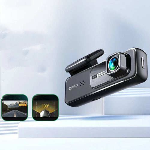 360 Dash Cam angle view with road view and wide-angle visual guide