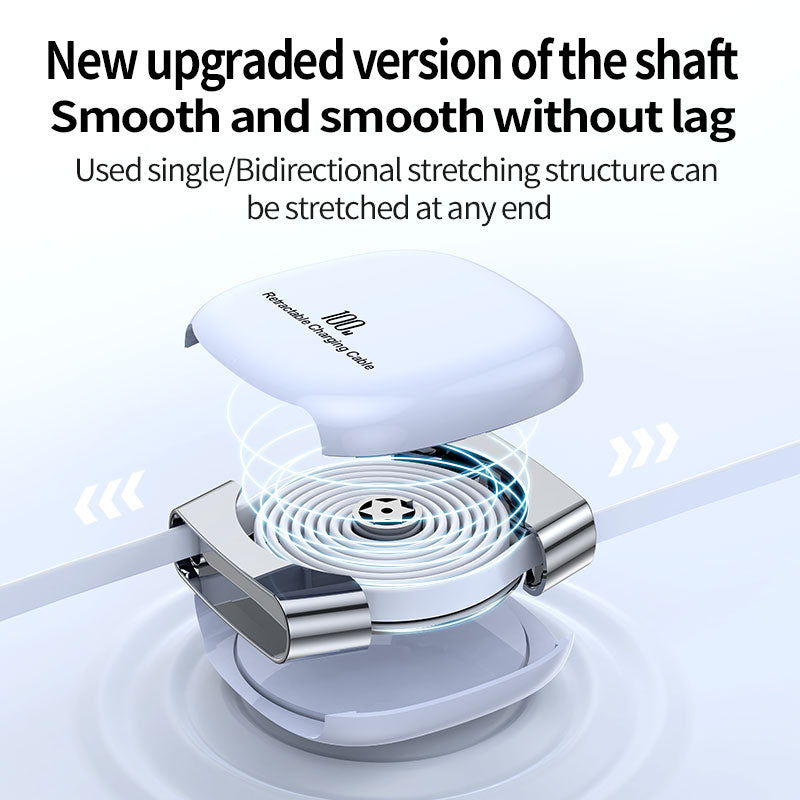 RetractPro USB-C retractable charging cable source image showing the internal spring retraction design