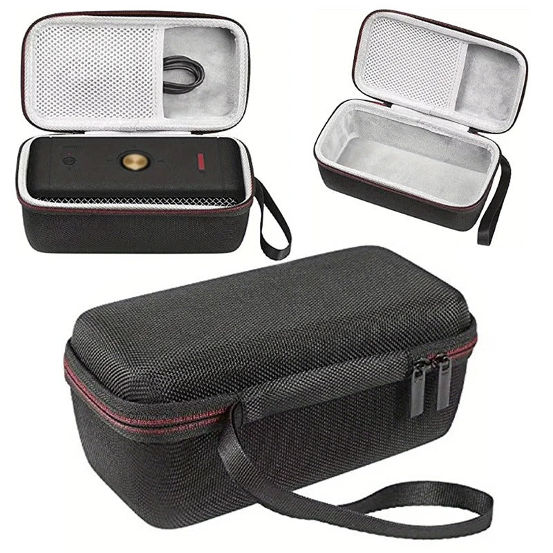 HardShell tech accessory case shown open and closed with interior compartments
