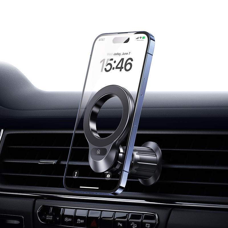 MagGrip MagSafe air vent phone holder mounted in a car vent with phone attached